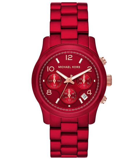 michael kors uhr rot|michael kors red coated watch.